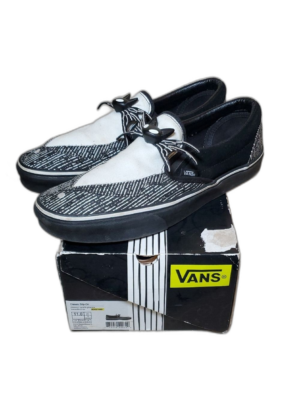 Vans Men’s Black & White Patterned Slip-On Loafers Size 11